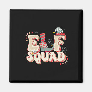 Retro Elf Squad Christmas Matching Family Fun Chri Magnet