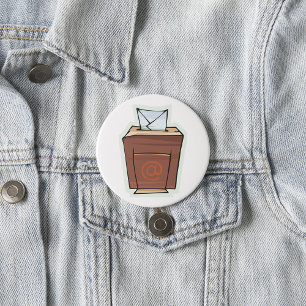 Retro Email Inbox Icon Cartoon Style  7.5 Cm Round Badge