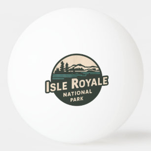 Retro Emblem of Isle Royale National Park Ping Pong Ball
