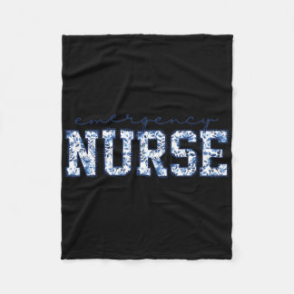 Retro Emergency Department Coquette Bows Er Nurse  Fleece Blanket