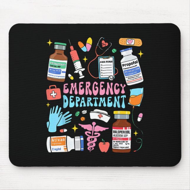 Retro Emergency Department Emergency Room Er Ed Nu Mouse Pad (Front)