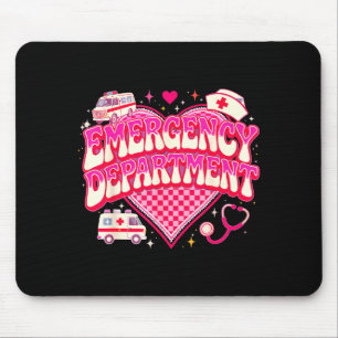 Retro Emergency Department Valentine Nk Nurse Aest Mouse Pad