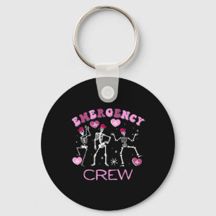 Retro Emergency Department Valentine Skeleton Er E Key Ring