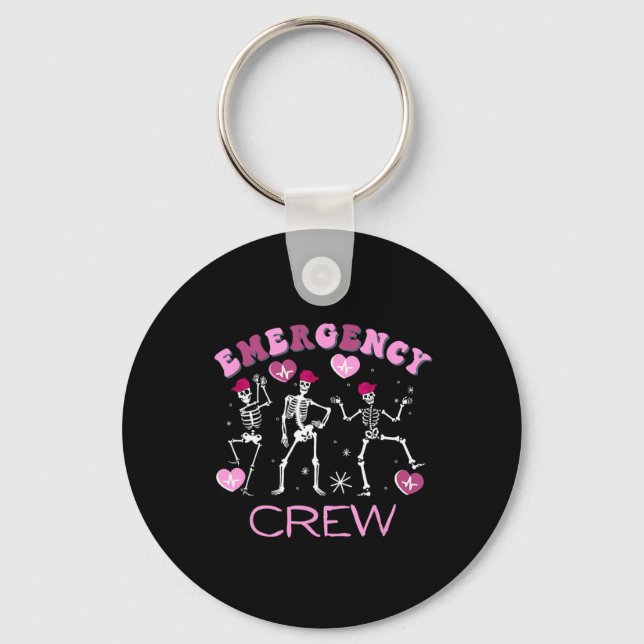 Retro Emergency Department Valentine Skeleton Er E Key Ring (Front)