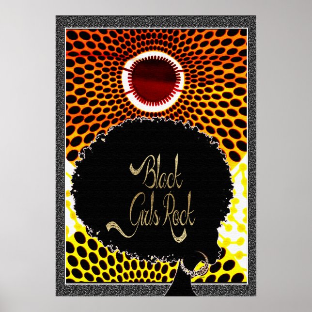 Retro Empowerment Wall Art – Black Girls Rock  (Front)
