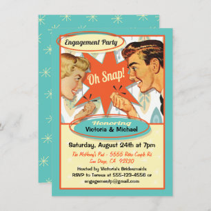 Retro Engagement Party Invitation