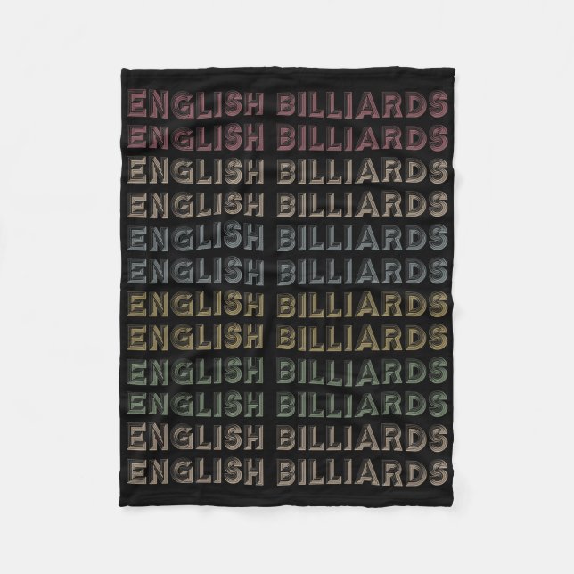 Retro English Billiards Repetitive  Fleece Blanket (Front)