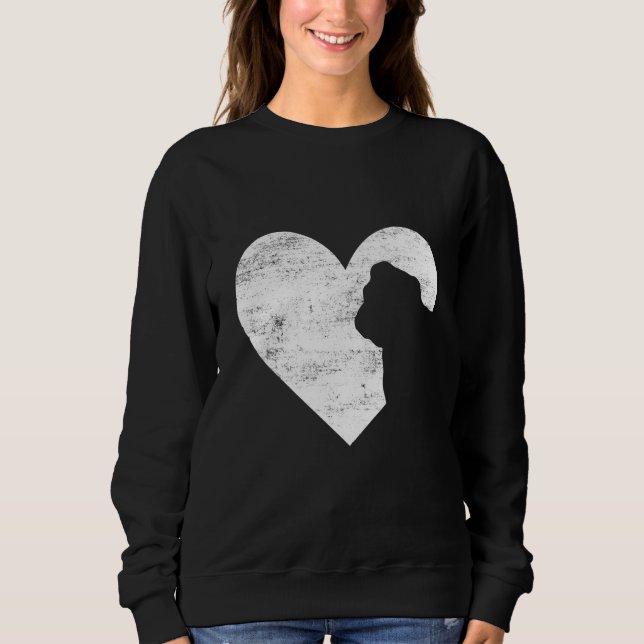 Retro English Bulldog Dog Heart Valentine's Day Do Sweatshirt (Front)