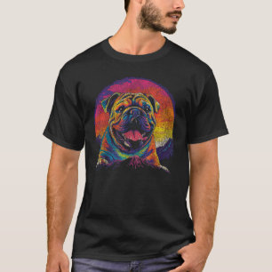 Retro English Bulldog Graphic For Dog Lovers T-Shirt