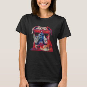 Retro English Bulldog With Sunglasses Vintage Styl T-Shirt