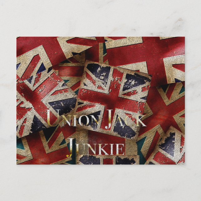 Retro English flag Union jack Postcard (Front)