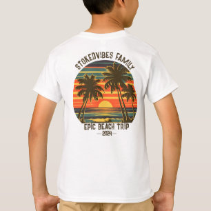 Retro Epic Family Beach Trip Personalised Vacation T-Shirt