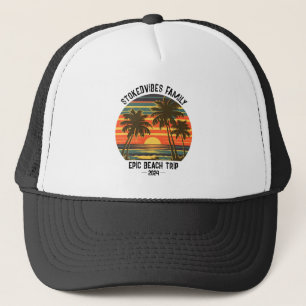 Retro Epic Family Beach Trip Personalized Vacation Trucker Hat