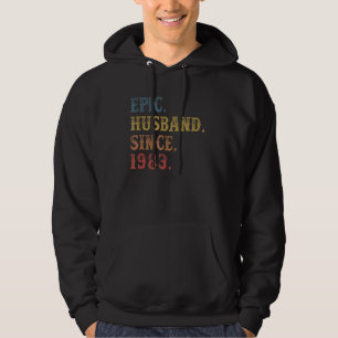 Retro Epic Husband Since 1983  39th Wedding Aniver Hoodie