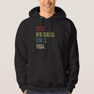 Retro Epic Husband Since 1984 38th Wedding Aniver Hoodie