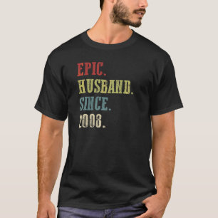 Retro Epic Husband Since 2008 14th Wedding Aniver T-Shirt
