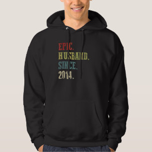 Retro Epic Husband Since 2014  8th Wedding Anivers Hoodie