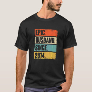 Retro Epic Husband Since 2014 8th Wedding Aniversa T-Shirt