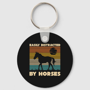 Retro Equestrian Horse Rider Easily Distracted By Key Ring