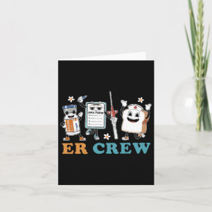 Retro Er Crew Emergency Room Funny Er Ed Nurse Tec Card