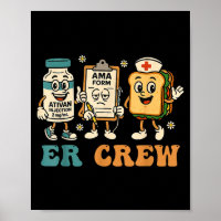 Retro Er Crew Emergency Room Funny Er Ed Nurse Tec