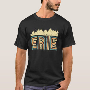 Retro Erie Skyline Vintage Cityscape Erie Pennsylv T-Shirt