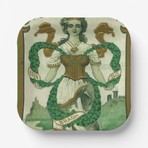 Retro - Erin Go Braugh. St. Patricks Day Greetings Paper Plate