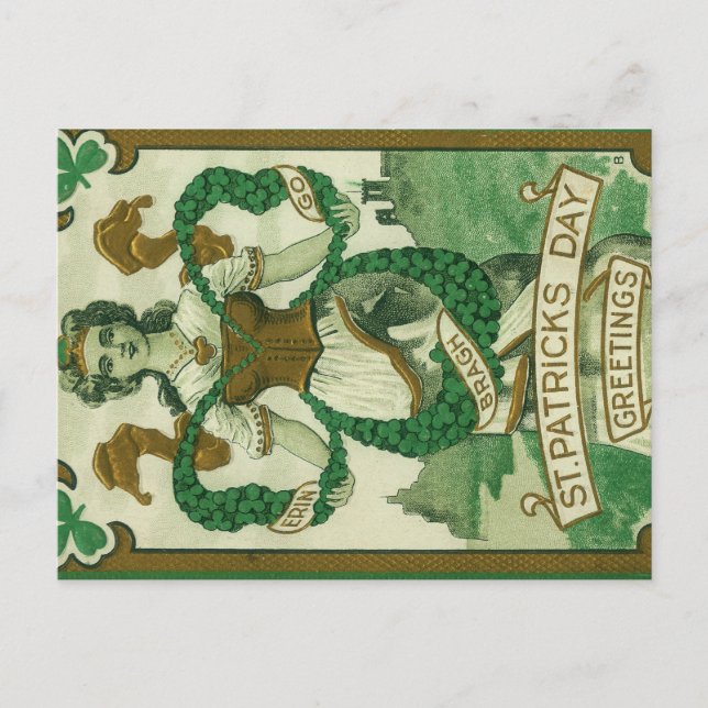 Retro - Erin Go Braugh. St. Patricks Day Greetings Postcard (Front)