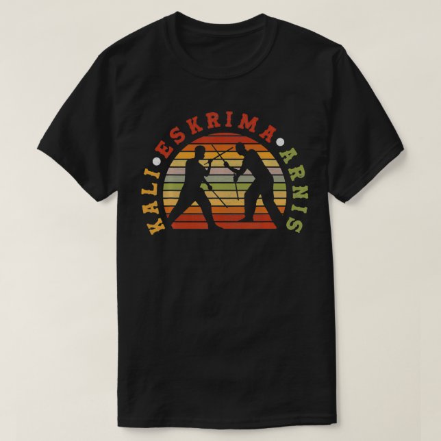 Retro Eskrima Kali Arnis Sparring Escrima Sticks S T-Shirt (Design Front)