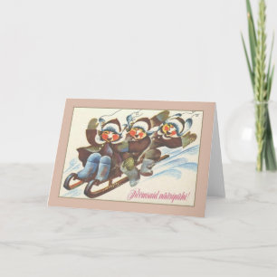 Retro Estonian Rõõmsaid Nääripühi Christmas C Holiday Card