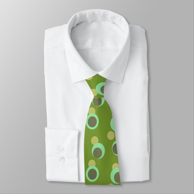 Retro Eucalyptus Fresh Mid-Century  Tie (Tied)