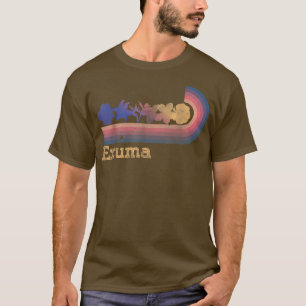 Retro Euma Tropical Flowers 80s Style Surfing  T-Shirt