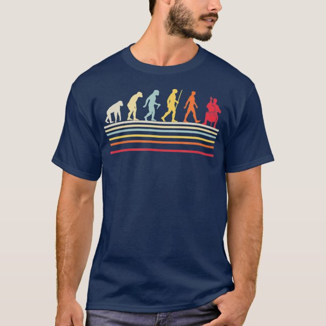 Retro Evolution Cello Player Musician Music T-Shirt (Front)