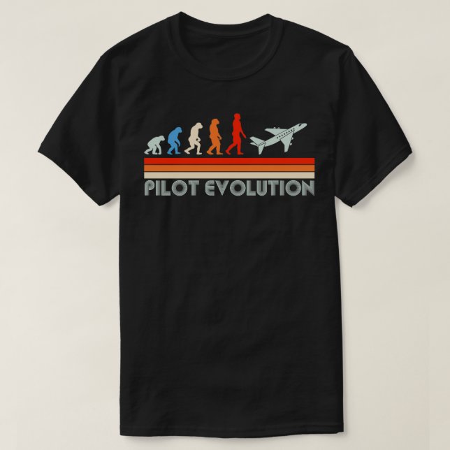 Retro Evolution Pilot Vintage T-Shirt (Design Front)