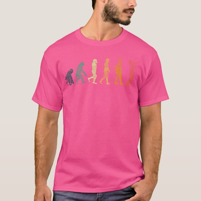 Retro Evolution Trumpeter Trumpet T-Shirt (Front)