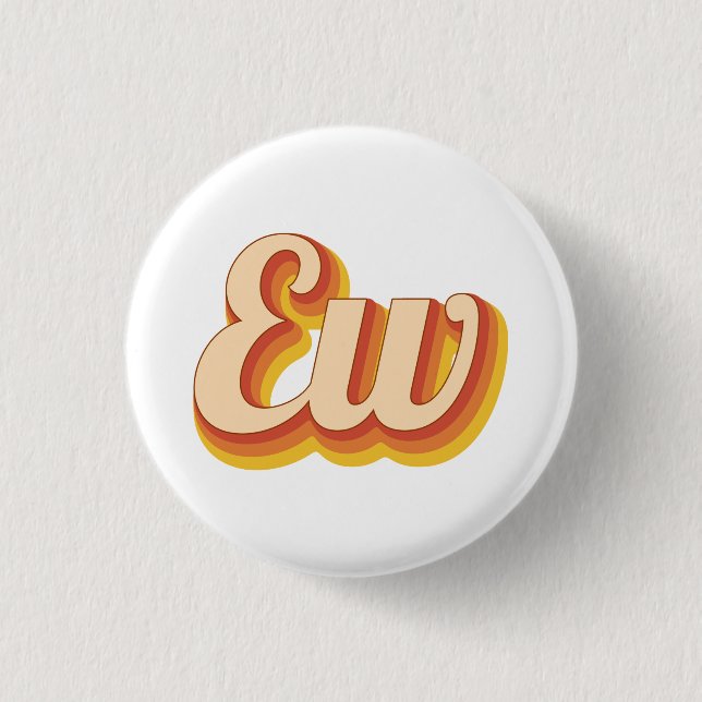 Retro Ew 3 Cm Round Badge (Front)