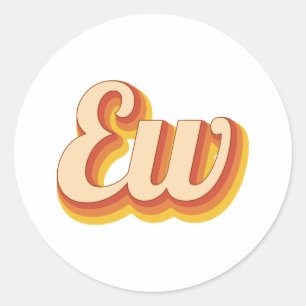 Retro Ew Classic Round Sticker