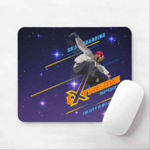 Retro Extreme Sport Skateboarder Mousepad