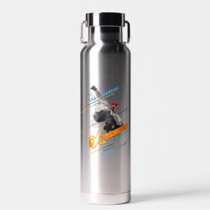 Retro Extreme Sport Skateboarder Water Bottle