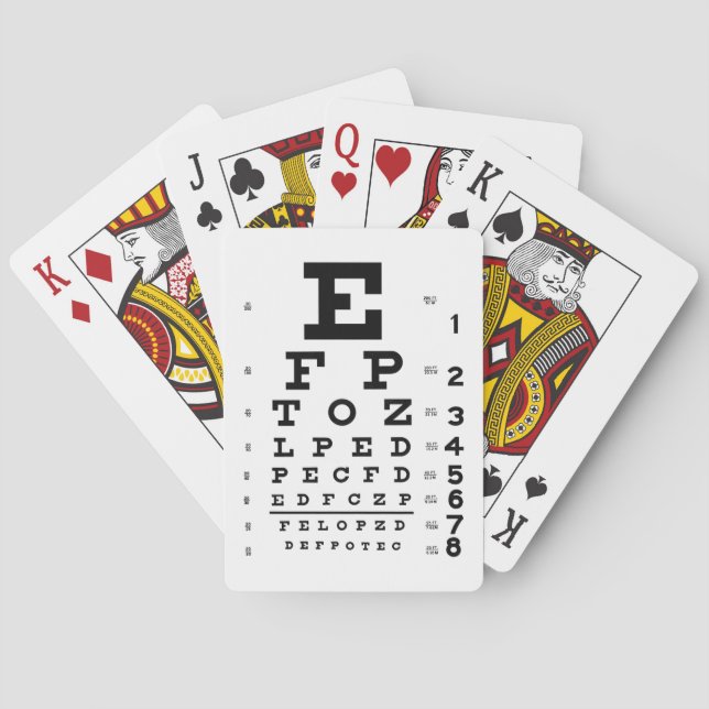 Retro Eye Chart Ophthalmology Optometry Pop Art Playing Cards (Back)