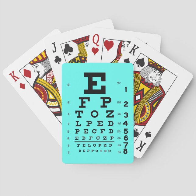 Retro Eye Chart Ophthalmology Optometry Pop Art Playing Cards (Back)