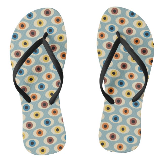 Retro Eye Pattern Jandals (Footbed)