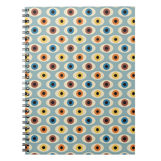 Retro Eye Pattern Notebook (Front)