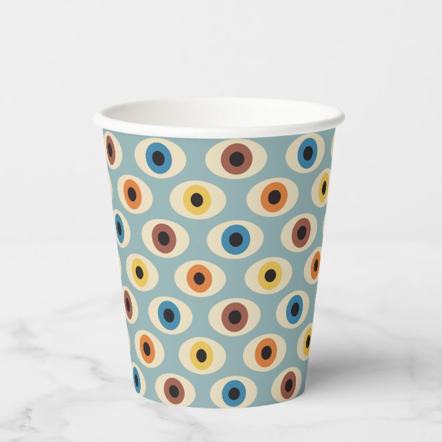Retro Eye Pattern Paper Cups (Front)