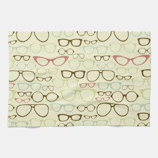 Retro Eyeglass Hipster Tea Towel