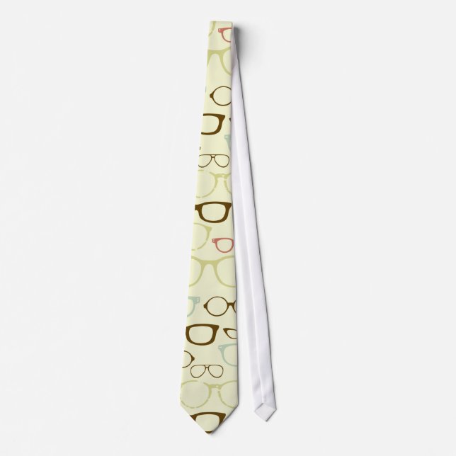 Retro Eyeglass Hipster Tie (Front)
