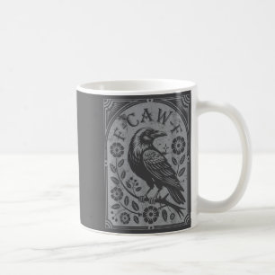 Retro F-caw-f Black Crow Flowers Art Funny Bird Sa Coffee Mug