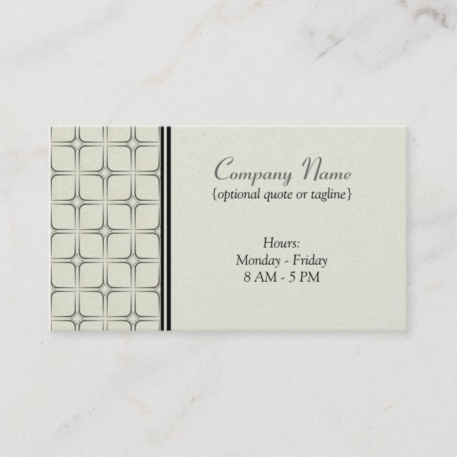 Retro Fab Business Card, Ivory Card (Front)