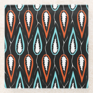 Retro fabric: floral seamless texture glass coaster