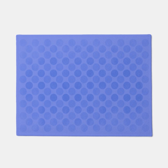 Retro faded blue circles pattern doormat (Front)